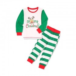 Size is 1T-2T Pajama Merry Christmas Reindeer Striped Matching Family For Adult Kids