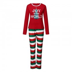 Size is 1T-2T Christmas Pyjamas Party Sets Joy To The World Striped Matching