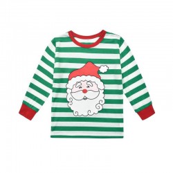 Size is 1T-2T Christmas Pyjamas Santa Claus Striped Matching Family For Adult Kids