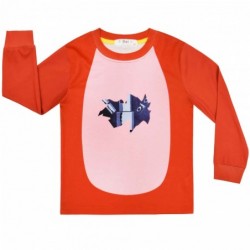 Size is 5T-6T(120cm) Boys Cos Five Nights at Freddy's Long Sleeve 2 Pieces Orange Costumes For Pajamas Party With Mask 5T-13T