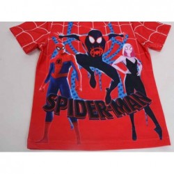 Size is 2T-3T(100cm) Boys Cos Spider Man Print 2 Pieces Red Swimsuits Short Sleeves Round collar Shorts Set With Cap 2T-10T