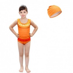 Size is 2T-3T(100cm) Encanto Pepa Print Girls Sleeveless One Piece Strap Swimsuit bowknot Back Beach Swimwear With Cap