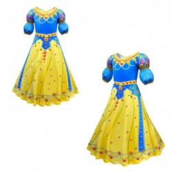 Size is 2T-3T(100cm) Cosplay Princess Snow White One Piece Dresses Halloween Costumes For Girls Short Sleeves Casual Summer Dres