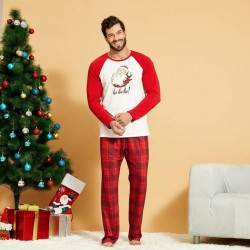 Size is 1T-2T Christmas Pyjamas Set Santa Claus Top Plaids Pants His And Hers