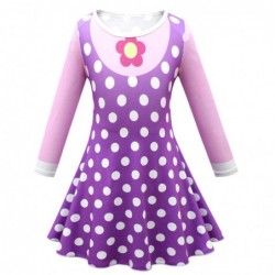 Size is 2T-3T(100cm) CocoMelon Costumes For Girls Spring And Autumn Dresses 1 Piece Long Sleeve Purple With Mask